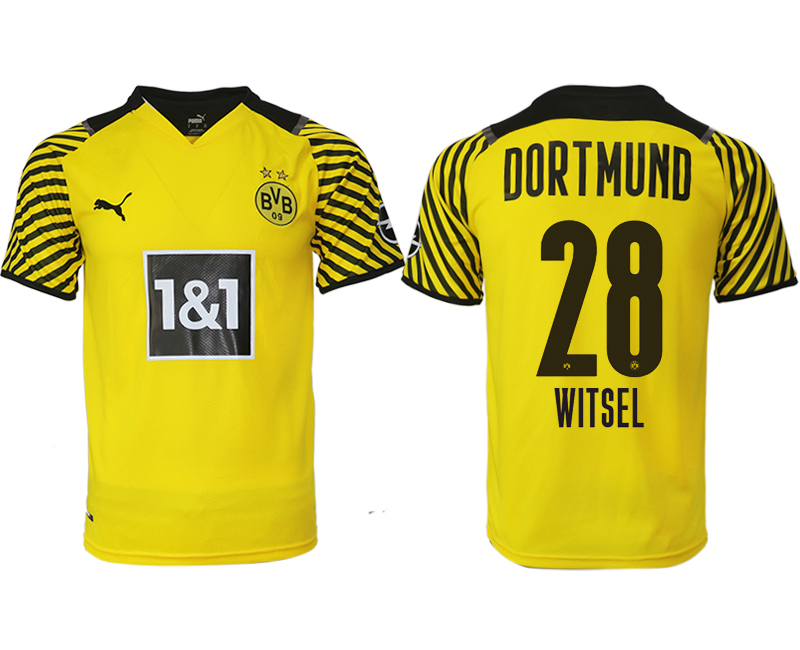 Men 2021-2022 Club Borussia Dortmund home yellow aaa version #28 Soccer Jersey->borussia dortmund jersey->Soccer Club Jersey